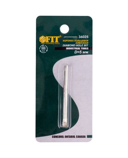 Коронка алмазная FIT кольцевая для стекла/кафеля 5мм (36025i), изображение 2