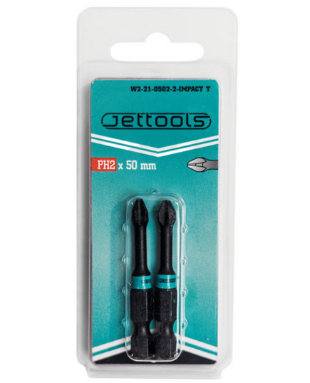 Бита Jettools PH2x50 (2 шт) высокомагнитная "Torsion Impact" для больших нагрузок (W2-21-0502-2-IMPACT T), изображение 2