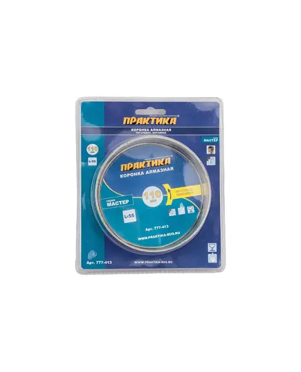 Коронка алмазная ПРАКТИКА по стеклу/керамике d=110мм (1шт блистер) (777-413) Мастер, изображение 2
