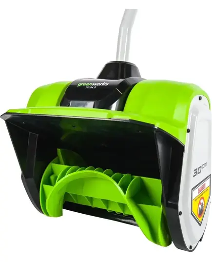 Аккумуляторный снегоуборщик GREENWORKS GD40SSK2, 40V, 30 см, бесщеточный, с 1хАКБ 2 А.ч и ЗУ, снеголопата (2600807UAgw), изображение 7
