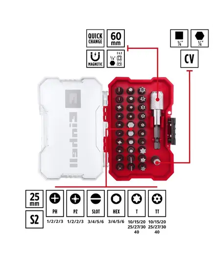 Набор бит EINHELL 32 предмета, битодержатель, XS-Case, изображение 2
