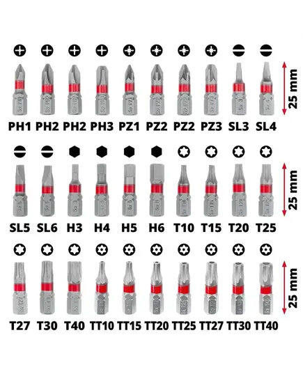 Набор бит EINHELL 32 предмета, битодержатель, XS-Case, изображение 5