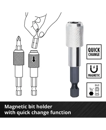 Набор бит EINHELL 32 предмета, битодержатель, XS-Case, изображение 4