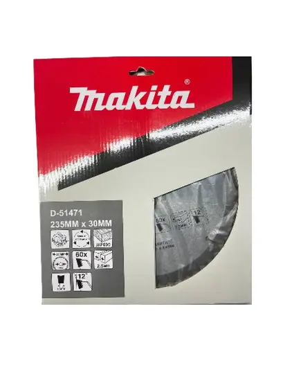 Диск пильный MAKITA 235x30x2.5/1.6x60T для дерева (D-51471), изображение 2