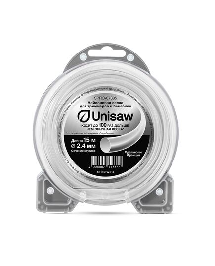 Корд триммерный Unisaw Professional Quality 2.4мм 15м круглая, 187 шт/кор