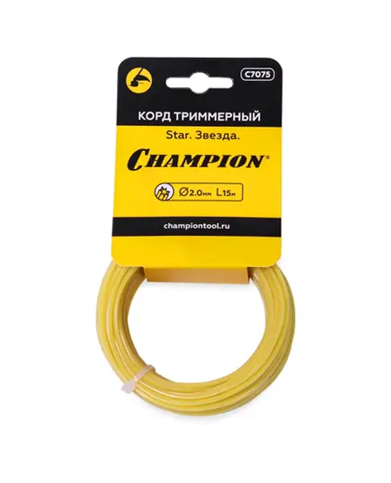 Корд триммерный CHAMPION Star 2.0мм х 15м (звезда) в мотке