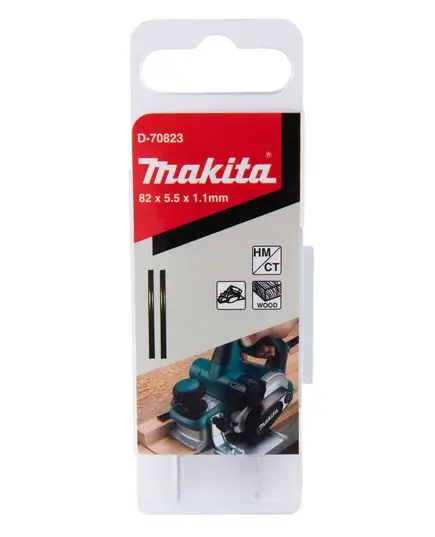 Нож для рубанка MAKITA HM/TC, узкий 2 шт., 82 мм, для 1001/1100/1125/1900/1901/1902/1923/KP0800/0810/DKP180/181/M1901