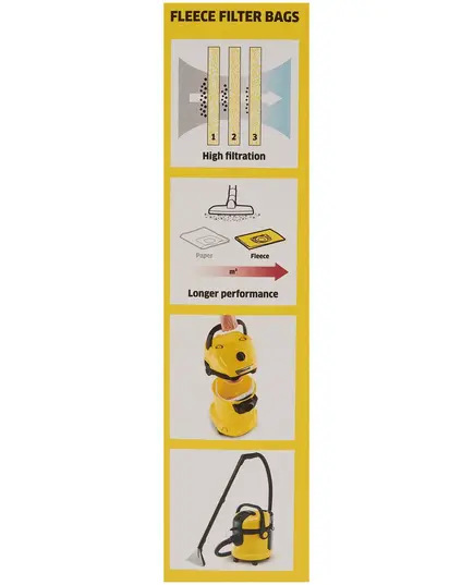Мешки для пылесоса KARCHER WD 3, SE 4001/4002, 4 шт, изображение 3