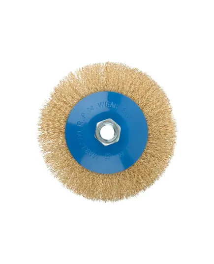 Щетка дисковая MOS с наклоном, М14, стальная латунированная волнистая проволока, 125 мм 38928М, изображение 2