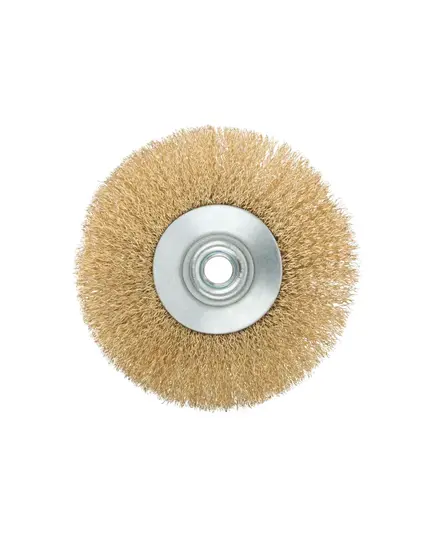 Щетка дисковая MOS с наклоном, М14, стальная латунированная волнистая проволока, 125 мм 38928М, изображение 3