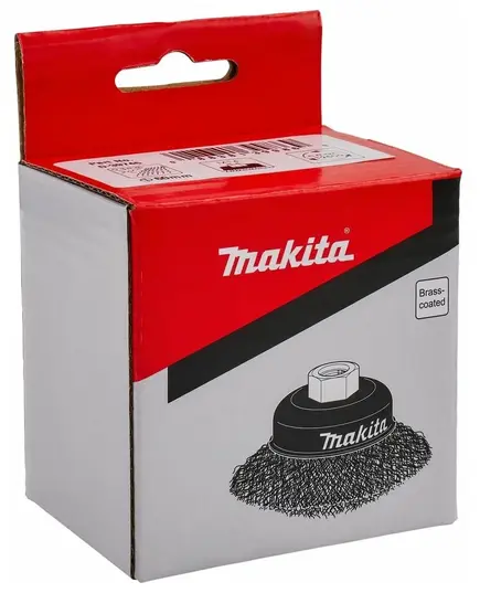 Щетка чашечная MAKITA проволочная (d60 мм, толщ. проволоки 0.3 мм, гофрированная, латунь, M14x2) (D-39746), изображение 4