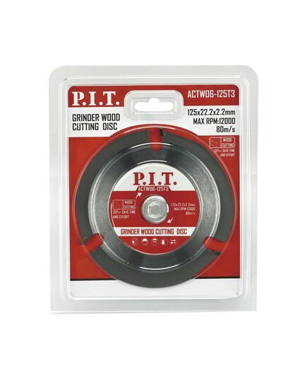 Диск пильный P.I.T. для УШМ по дереву 125x22,2x2,2 мм 3T(ACTW06-125T3), изображение 2