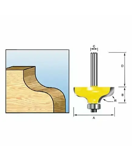 Фреза MAKITA кром. калевочная "Гусек" 31.8х12.7х8х32х2Т, изображение 3