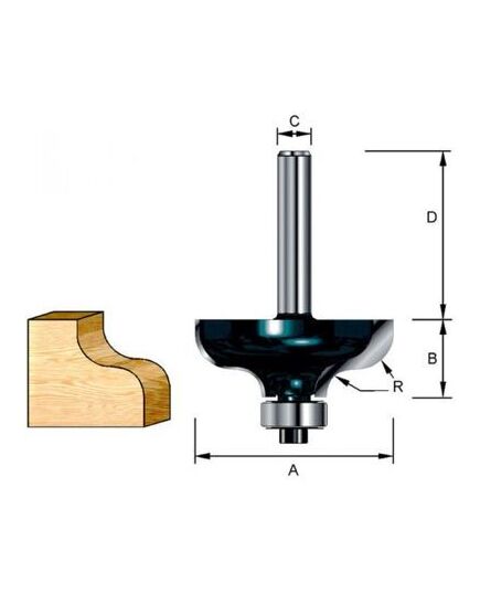 Фреза MAKITA кром. калевочная "Гусек" 38,1х17,46х8х32х2Т, изображение 3