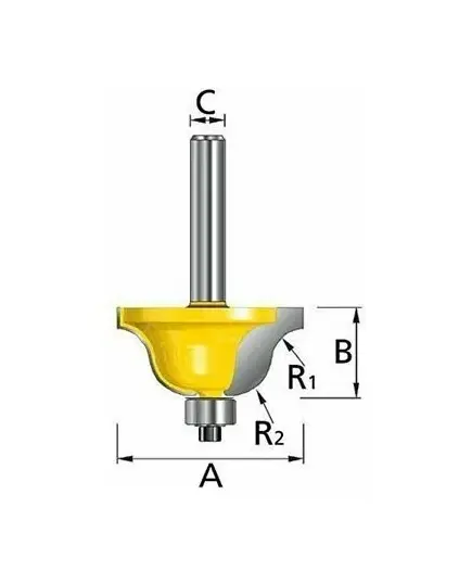Фреза MAKITA кром. калевочная "Волнистый молдинг" 31.8х14.28х8х32х2Т, изображение 2