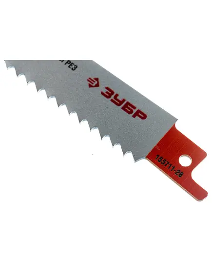 Полотно для сабельной пилы ЗУБР S1344D Эксперт, 280мм, Cr-V, шаг зубьев 4.2мм, для быстрой и чистой резки древесины, пластика, фанеры, ДСП 155711-28, изображение 4