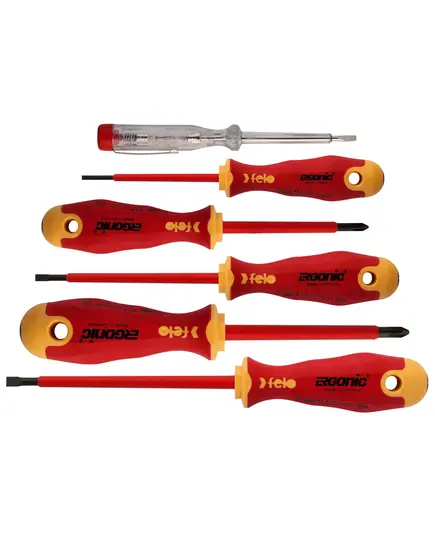 Набор отверток FELO диэлектрических Ergonic с тестером напряжения, 6шт (41396398), изображение 2