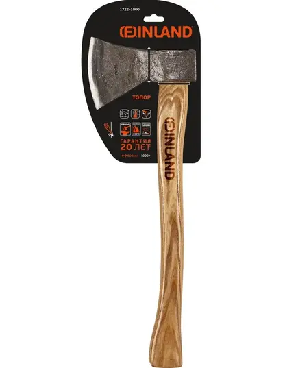 Топор ЦЕНТРОИНСТРУМЕНТ Finland кованый с деревянным топорищем 1000г, изображение 2