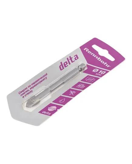 Сверло по стеклу и керамике RENNBOHR DUO 10,0мм Delta, изображение 2