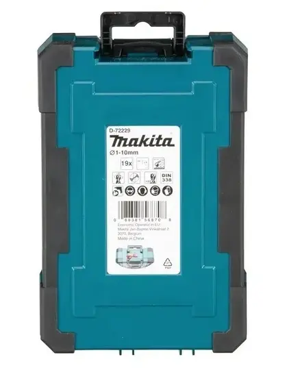 Набор сверл по металлу MAKITA HSS-TiN Economy, 19 шт. (1-10 мм) D-72229, изображение 2