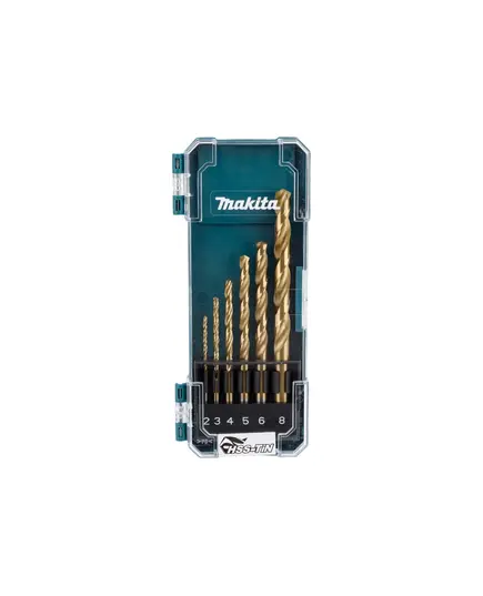 Набор сверл по металлу MAKITA HSS-TiN Economy, 6 шт. (2,3,4,5,6,8 мм) D-72833, изображение 2