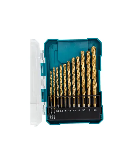 Набор сверл по металлу MAKITA HSS-TiN Economy, 13 шт. (1.5-6.5 мм, шаг 0.5 мм) , изображение 2 от магазина Планета Инструмент Набор сверл по металлу MAKITA HSS-TiN Economy, 13 шт. (1.5-6.5 мм, шаг 0.5 мм) , изображение 2