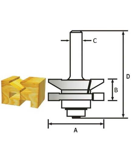 Фреза MAKITA комб. рамочная "Классическая" (эконом) 41x23,4х12x78,5x2T, опорн. подшипник (D-48882), изображение 3