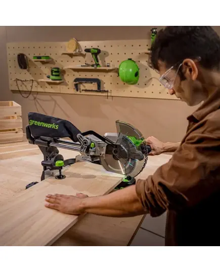 Аккумуляторная пила торцовочная GREENWORKS GD24MS216, 24 В, б/щ, без АКБ и ЗУ, изображение 16