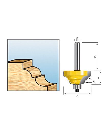 Фреза MAKITA кром. калевочная "Классический Римский Гусек" 25.4х12.7х8х32х2Т, изображение 2