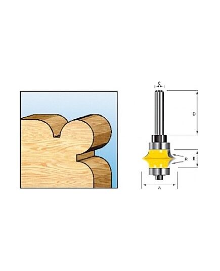 Фреза MAKITA кром. фигурная 28.6х15.9х8х32х2Т, изображение 3