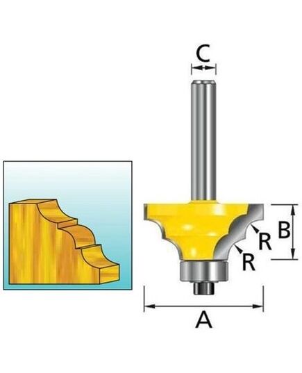 Фреза MAKITA кром. калевочная 38,1х19х8х60х2Т, изображение 2