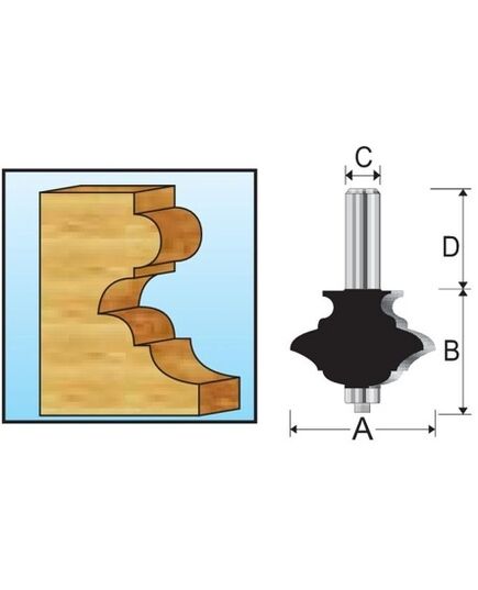 Фреза MAKITA кром. фигурная "Эконом" 57,2x47,5x12x102,6x2T, изображение 4