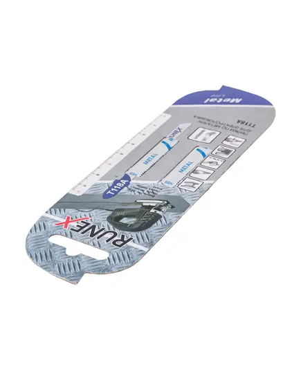 Пилки для лобзиков RUNEX, 75x50 мм, 21 з/д (сталь, цв.мет., пласт. h=1,5-3 mm) T118A 2шт/уп, изображение 2