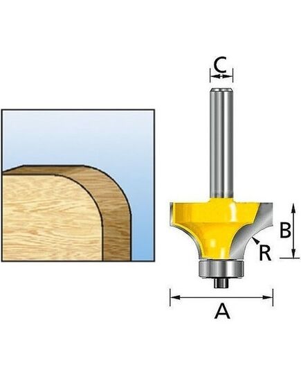 Фреза MAKITA кром. калевочная "Эконом" внутр. радиус 3.2R 19х9,5х8х53х2Т, изображение 5