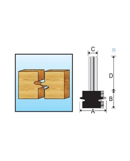 Фреза MAKITA пазо-шиповая 41,48х25,4х12х50х2Т, изображение 2