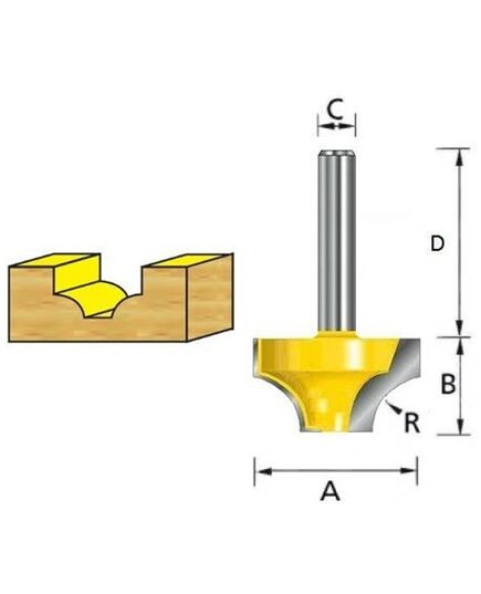 Фреза MAKITA паз. фасонная "Каплевидная" 5R 21х12х8х32х2Т, изображение 2
