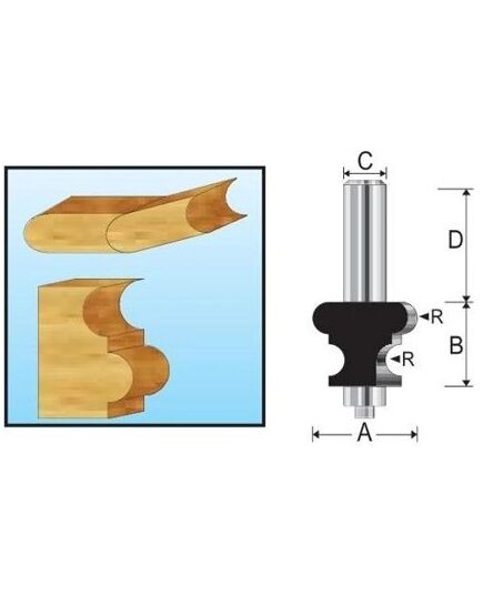 Фреза MAKITA кром. фигурная 25.4х15,9х8х38х2Т, изображение 2