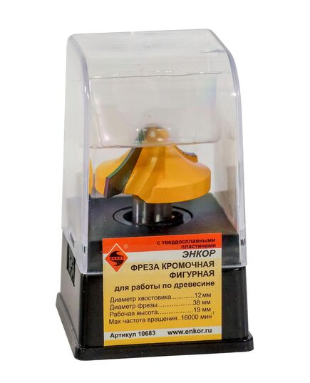 Фреза ЭНКОР кромочная фигурная ф 38х19 мм, хв. 12 мм (10683э)