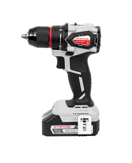 Аккумуляторный шуруповерт ИНТЕРСКОЛ ДА-13/18В 55, АПИ 18 В, 55 Нм, безщет., Li-ion 2*2.5 Ач, ЗУ, кейс, изображение 2