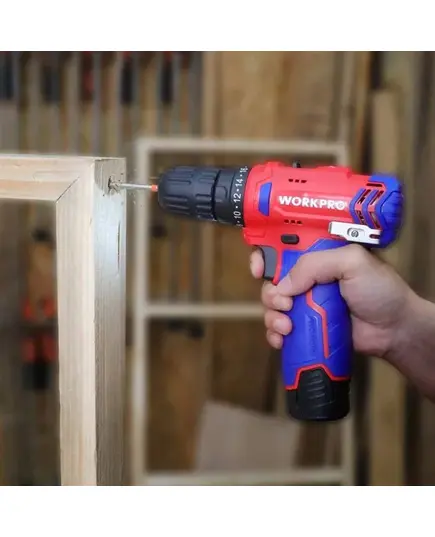 Дрель-шуруповерт аккумуляторная, 12 Вольт, аккумулятор 2.0 Aч WORKPRO, изображение 4