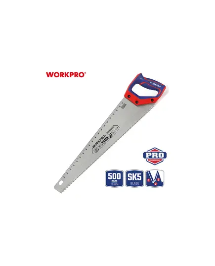 Ножовка по дереву WORKPRO 500 мм, SK5, 7TPI WP215007, изображение 3