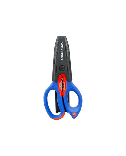 Ножницы WORKPRO для электрика, 167 мм, лезвия из нержавеющей стали твердостью HRC52-60, 5 отверстий для зачистки 10-18 AWG, (WP294003), изображение 3