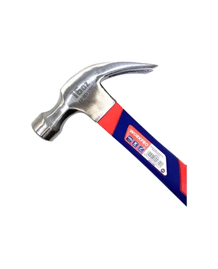 Молоток-гвоздодер WORKPRO фиберглас. рукоятка 450г, изображение 2