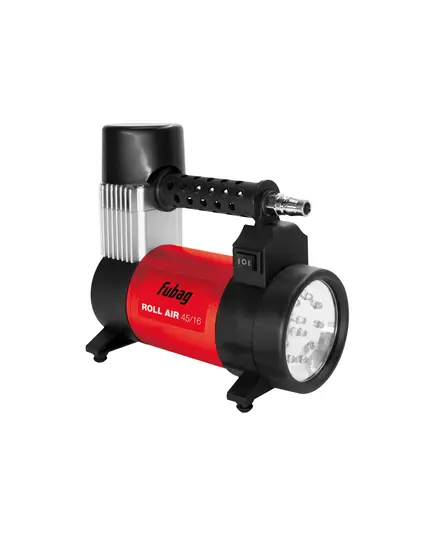 Компрессор автомобильный FUBAG Roll Air 45/16, 12-14.5 В, 140 Вт, 45 л/мин, 10 атм, шланг 4.5 м, 2.37 кг
