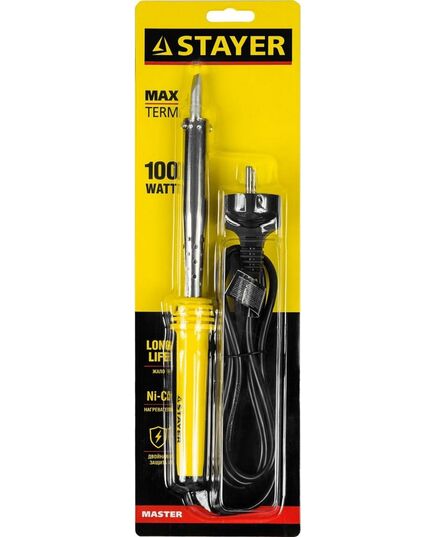 Паяльник электрический STAYER, 100 Вт, клин, с пластиковой рукояткой, MAXTerm (55305-100), изображение 2