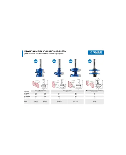 Фреза ЗУБР 41 x 19 мм, хвостовик 12 мм, фреза комб. пазо-шиповая, Профессионал (28732-41), изображение 5