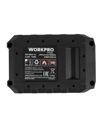 Аккумулятор Li-ion 20 Вольт, 4 Ач WORKPRO, изображение 5