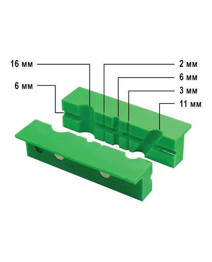 Губки КОБАЛЬТ, для тисков магнитные с канавками 155 х 28 х 25 мм (2 шт.) блистер, изображение 3