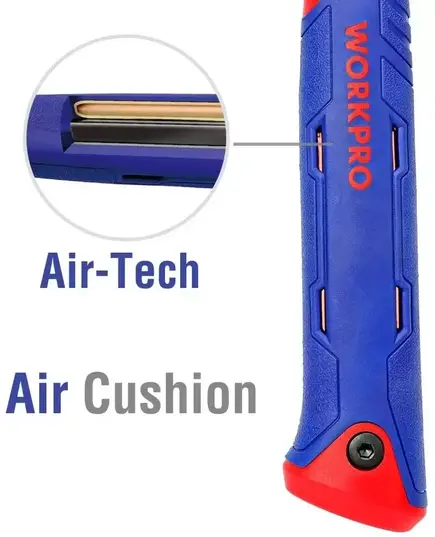 Молоток WORKPRO с противоударной системой AIR-TECH  560 г, изображение 3