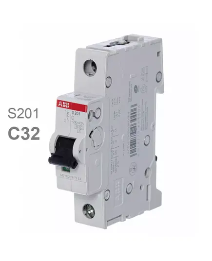 Выключатель автоматический модульный однополюсный ABB 1п C S201 6кА 32А 2CDS251001R0324